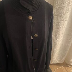 Classic Black Button-Up Cardigan